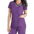 Hot Sale New Designs 3-Pockets Medical Nurse Scrub Uniforms for Hospital Staff