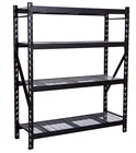 Heavy Duty Shelving 4 Level Black Full Metal Wiremesh Overhead Rack storage racking for Warehouse