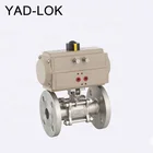 3 piece full bore flange ball valve with pneumatics actuator