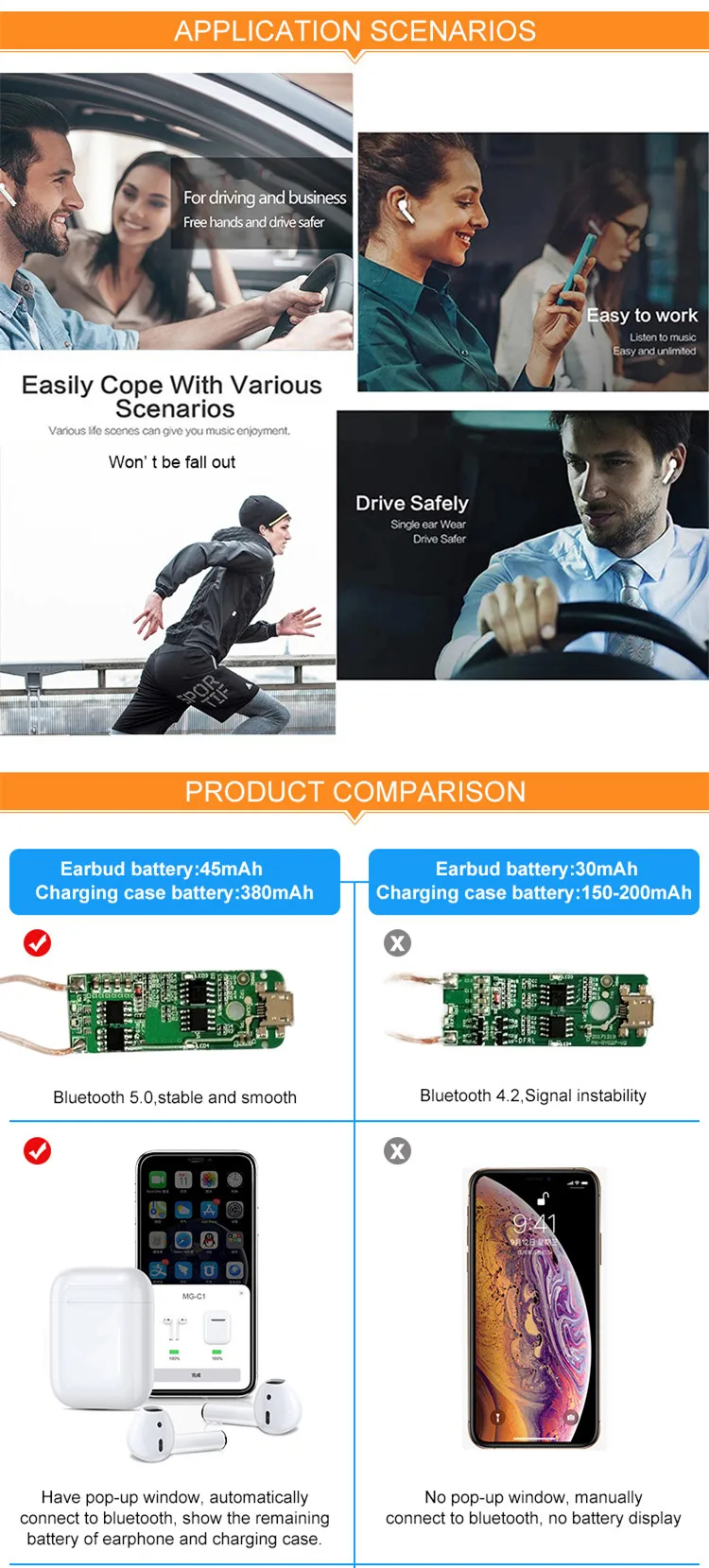 Sport Small Noise Cancelling Blue tooth TWS Wireless Earphone Headphones Gamer Earbuds With Mic Wireless TWS - ANKUX.COM