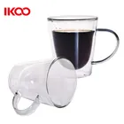 OEM wholesale double wall glass cup coffee