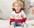 hot sale Christmas jacquard round neck button baby boy girl winter cashmere wool knitted sweater for children