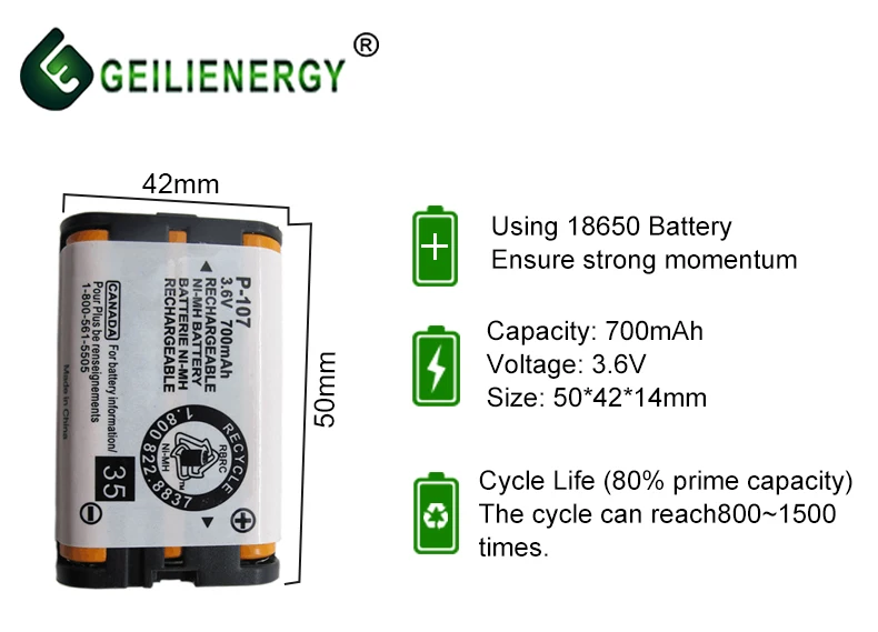 Batería Recargable Aaa De 3 6 V Y 700mah Para Teléfono Batería De