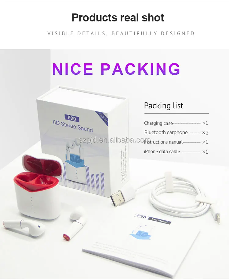 Wireless stereo headphones P20 TWS Blue tooth 5.0 sports headphones PK i10 i13 i20 i30 for Iphone Android - ANKUX.COM