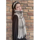 Warm Cashmere Winter Wool Fashion Lady Printing Long Woman Custom Man Plain Pashmina gray Plaid Scarf