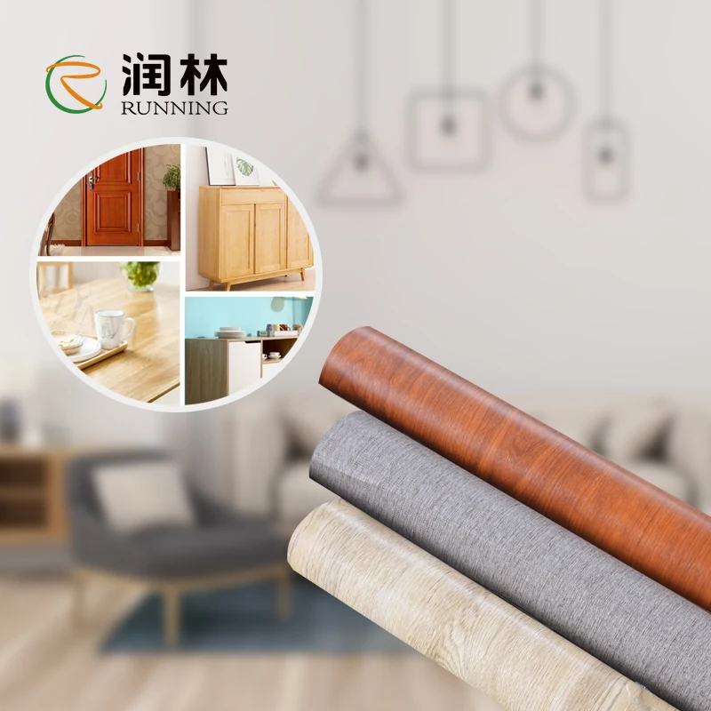 Flat printed wood grain decorative PVC foil for SPC flooring