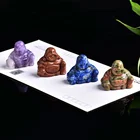 One-Stop Service Natural Stone Carved Maitreya Buddha White Turquoise Statue Chakra Healing Aura Crystal Gift