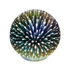Home or Christmas decoration battery power desktop lighting round ball table 3D Glass firework LED Light