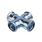Carbon steel internal thread reducing cross Equal tees 4-Way Cross tee Connecting Fitting for metal tube