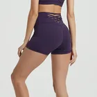 fashion cross back joggar yoga shorts leggings women sports shorts
