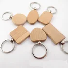 Blank Rectangle Wooden DIY Promotion Customized Wood Key Chain