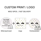 Towel Bag Eyelash Print Summer Portable Custom Round Beach Towel With Drawstring Bag