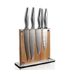 5 Pcs New Design Stainless Steel Kitchen Knife Set with Bamboo Knife Block