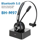Professional Call Center Headset Single Side Bluetooth Wireless Cell Phone Headset with Noise Cancelling Microphone Arm