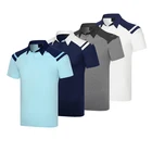 Premium professional golf clothing top polo shirt custom solid color Short sleeve