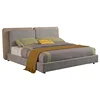 Home And Hotel Modern Leather+Fabric Bed Italian Design Sleeping Furniture Plank Soft Bed