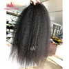 10"-40" Ponytail Kinky Straight Virgin Hair Ponytail Big Stock Mongolian Kinky Straight Hair Extensions Factory Price