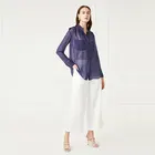 2019 New Pocket Long Sleeve Stylish Women Stand Collar Shirt