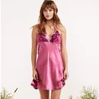 2019 New Pure 100% Silk Satin SleeveSilk Robe Women with Lace Trimming