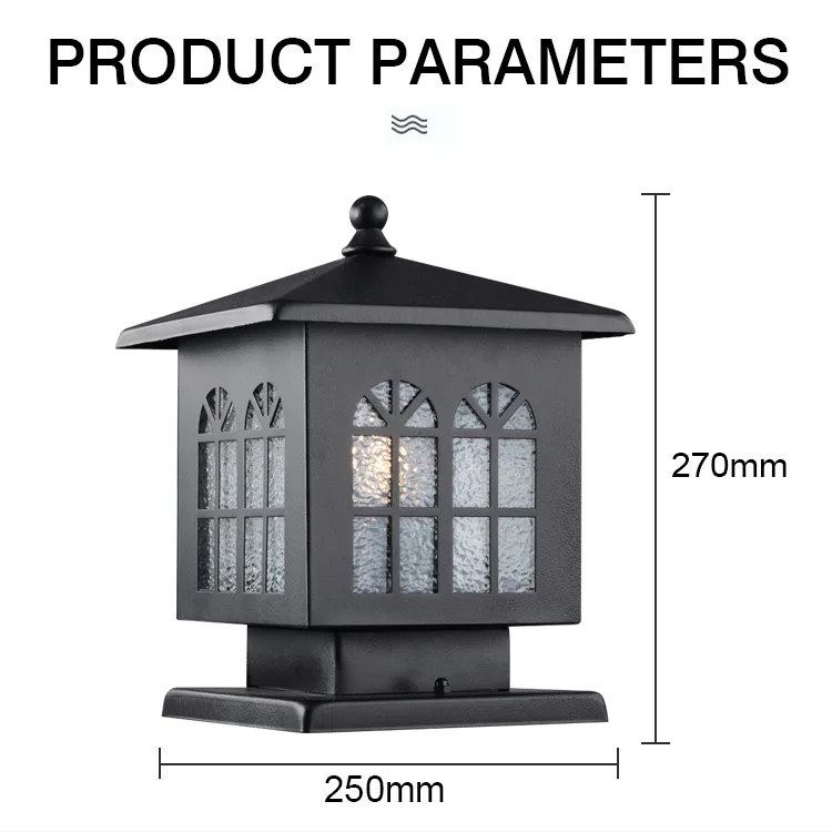 Modern High Quality Waterproof Outdoor Black Terrace Lighting Pillar Lights