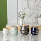 European luxury decal tea sugar coffee cheap marble custom ceramic canister with wooden cover