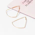 European & American Ladies Hollow Jewelry Geometric Irregular Iron Hoops Earrings