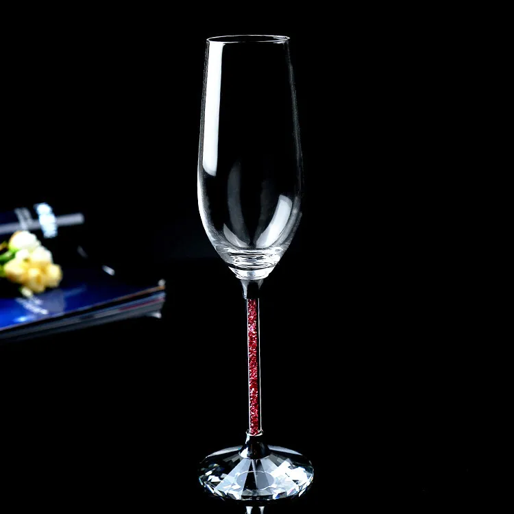 厂家热销最新设计特价促销婚礼定制红酒杯高脚杯水晶钻石香槟杯