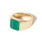 Rings Men Silver Rings 925 Gemnel Men New Gold Jewelry 925 Sterling Silver Malachite Signet Rings