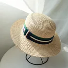 Custom Woven Patch Logo Man Paper Straw Vacation Beach Panama Outdoor Prevent Sun panama hat