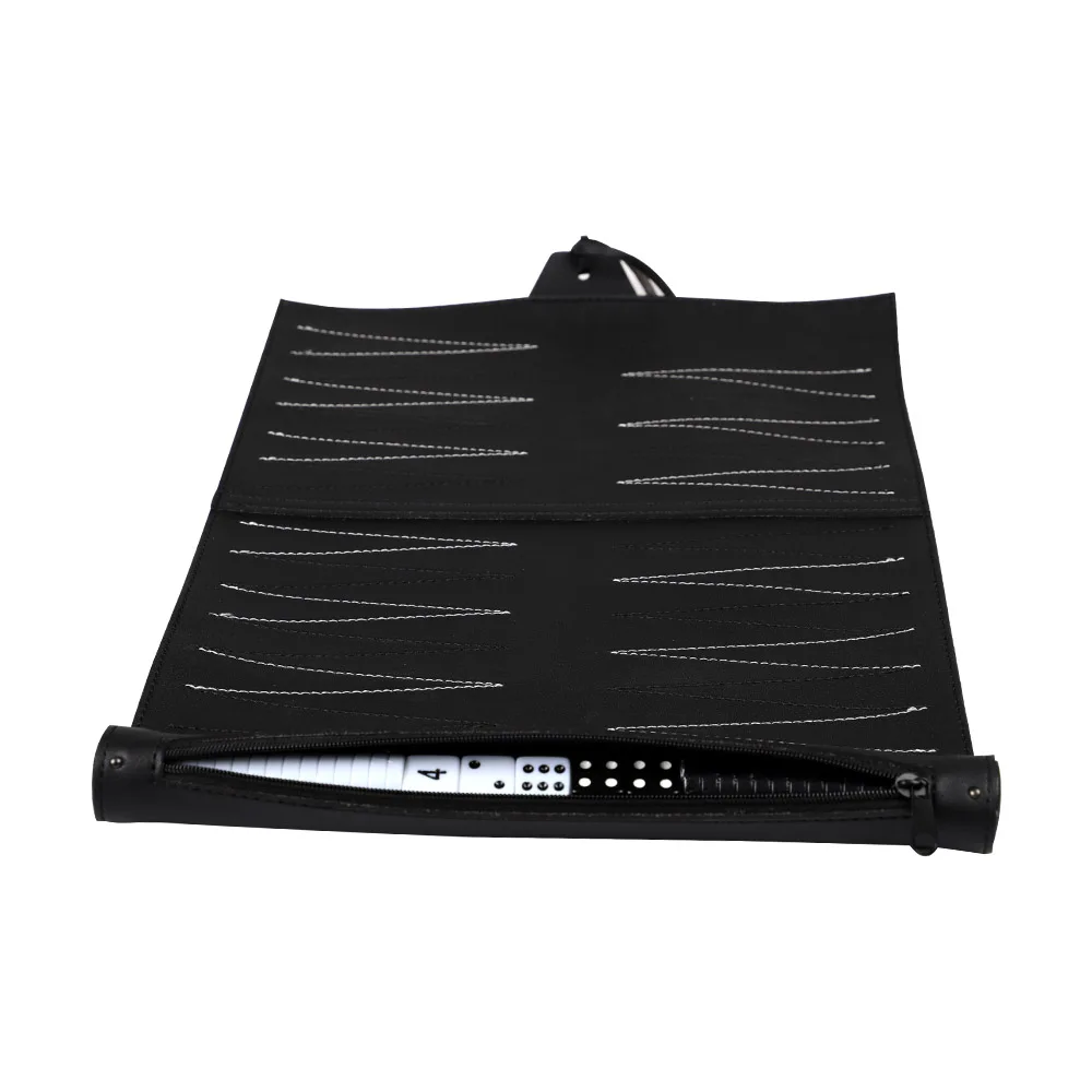 Custom travel portable suede roll-up backgammon set chess game