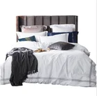 50 cotton and 50 polyester plain white flat bed sheets for hotels