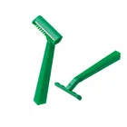 Promotional disposable plastic medical women body razor with comb