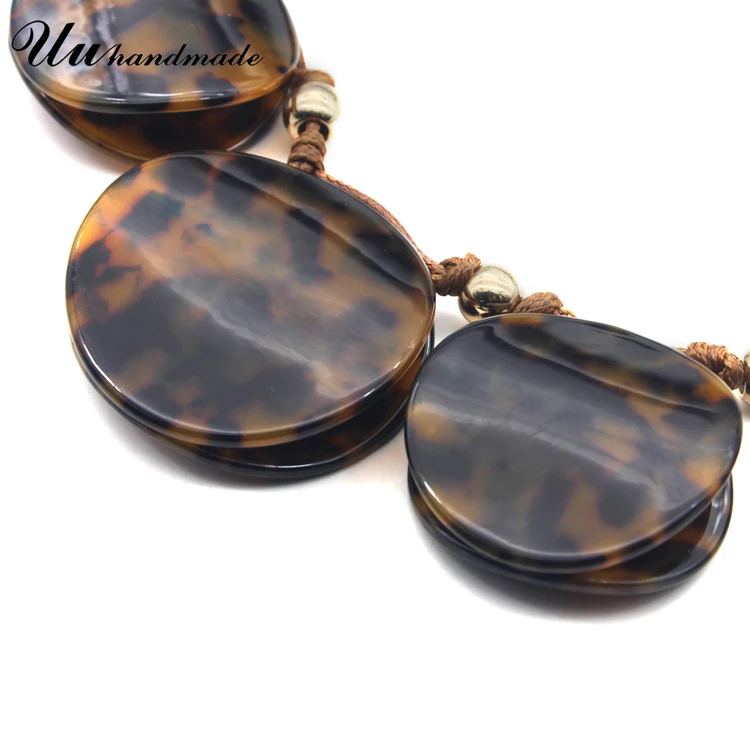 Custom handmade acrylic acetate tortoiseshell jewelry for women popular unique designer necklace