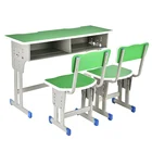 Furniture Factory Price Hot Sale Cheap School Furniture Student Desk And Chair Children Double Set Kids Plastic Study Table