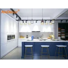 Minimalist Style Design Timber Material Shaker Door Rta Solid Wood White Kitchen Cabinet