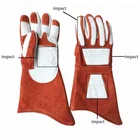 Cow Split Leather Flame Retardant Fire Protection Safety Gloves welding gloves