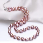 different color freshwater pearl beaded necklace