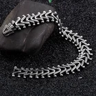 KALEN 210mm Long Silver Color Stainless Steel Link Charm Bracelet For Men