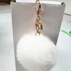 Rabbit Ball Scarves Rabbit Hair Ball Hanging Keychain Real Hair 9cm Bag Pendant