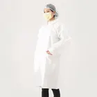 Nonwoven fabric disposable Medical product 40gsm PP white Lab coat with elastic cuff