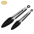 Kitchen Tools Silicone Cooking Food Serving BBQ Tong Multifunction Food Tongs Stainless Steel
