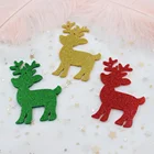 ZH25- Acrylic Reindeer Keychain Mixed Glitter Reer Keychain Christmas Keychain Tags High Quality