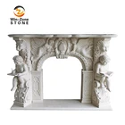 Indoor Decorative Fireplace Natural Marble Fireplace Surround Stone Fireplaces