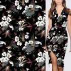 Custom 100% polyester 90gsm soft faille crepe fabric Hawaiian floral printed for women