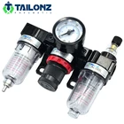 Tailonz Airtac Type AC2000 Pneumatic FRL Two Units Air Filter Regulator Oil Lubricator with Pressure Guauge