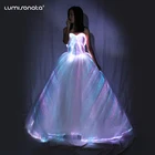 2020 New Arrival Wedding Bridal Gown Glow in the Dark Light up Luminous Glowing LED Fiber Optic Wedding Dress