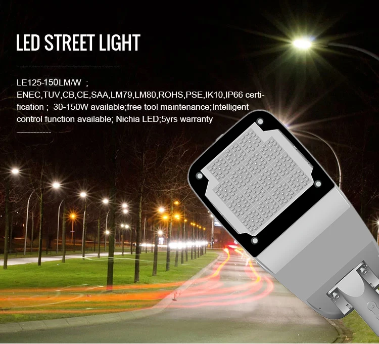Professional white LED street light manufacturer for city street