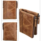 Crazy Horse Genuine Leather Bifold Card Wallet For Men