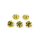 WuZhou Gems Round Shape Gold Loose Gemstone Cubic Zirconia Stone For Jewelry Accessories