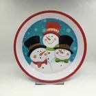 Custom print plastic Christmas Round melamine food tray